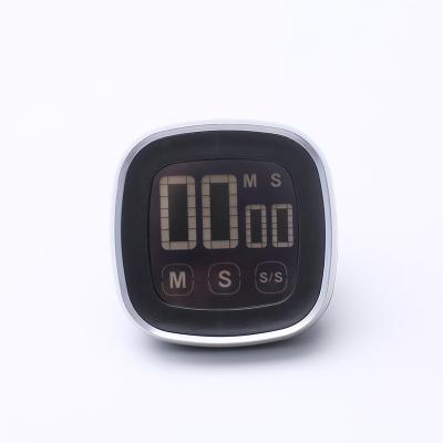 China Viable Touch Screen Button LCD Alarm Alert Digital BBQ Kitchen Timer With Magnet Flip-Up Holder for sale