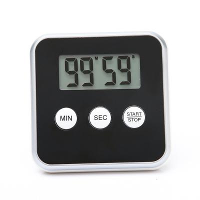 China Durable Black Kitchen Timer With Soft Back Digital Knob LCD Display Screen Strong Magnet for sale