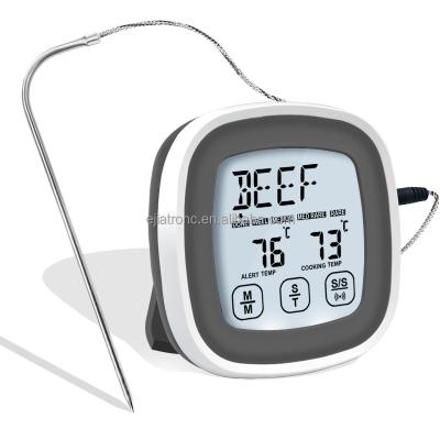 China Silver Digital Kitchen Thermometers Touch Screen Meat Thermometer BBQ Smoker Oven Vlees Thermometer for sale