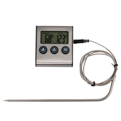 China Kitchen Thermometers EK8011 Digital LCD Instant Read BBQ Grill Meat Thermometer with Return Magnetic Kitchen Timer for sale