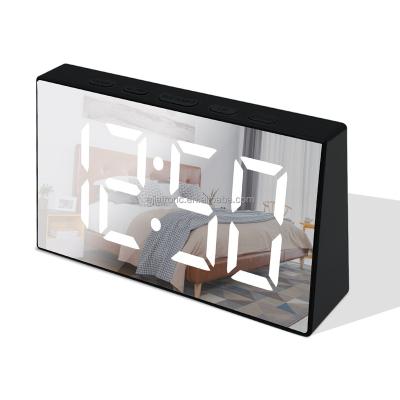 China Sizes Electronic Mirror LED Desk Clock With Temperature Display, Brightness Adjustable, 12/24H Display for sale