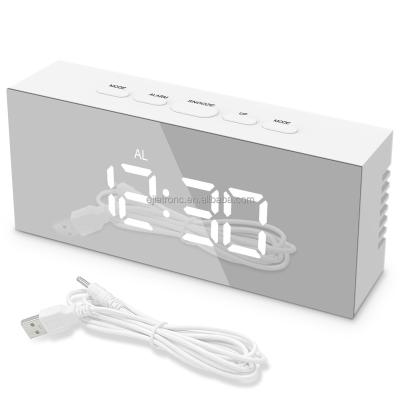 China Files LED Display Mirror Clock Digital Desk Alarm Clock for sale