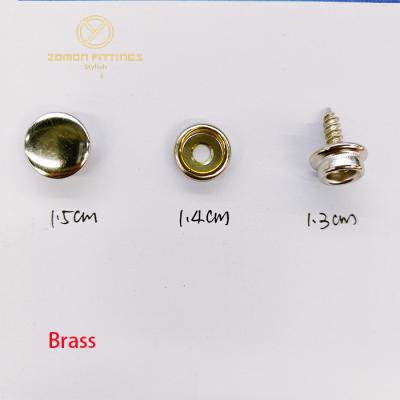 China Sustainable High Quality Gold Brass Metal Coat Snap Button Custom Metal Brass Snap Button for sale