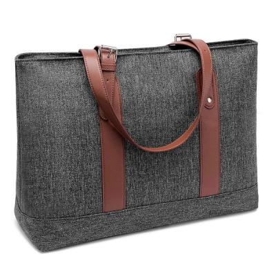 China Women 15.6 inch Laptop Tote Bag Lightweight Tablet Canvas Laptop Shoulder Bag for Ladies for sale