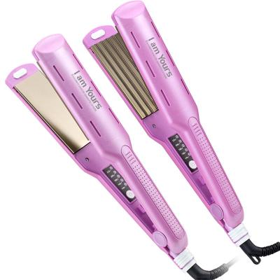 China Hotel Hair Straightener Hair Styling Tool PTC Fast Heat Up Ceramic Flat Iron LED Temperature Display for sale