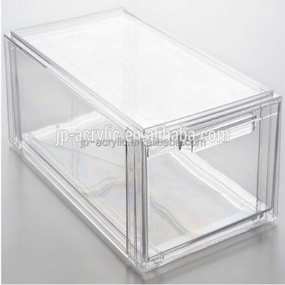 China Handmade Stackable Clear Acrylic Shoe Box Organizer Drawers For Storage for sale