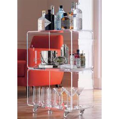 China Model Car Eco-friendly Display Cases Fashion Drinks Kitchen Acrylic Serving Bar Special Trolley for sale