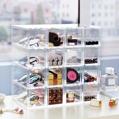 China New Viable Acrylic Cosmetic Box Storage Box Acrylic Makeup Glass Organizer for sale