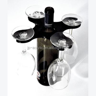 China Sustainable OEM Laser Cut Black Acrylic Wine Glass Backing Holder for sale