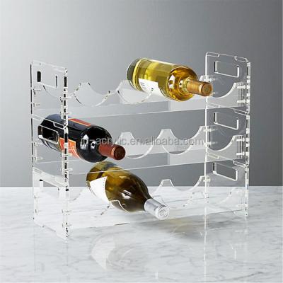 China Sustainable OEM Modern Design 1 3 5 Tier Clear Acrylic Wine Rack for sale