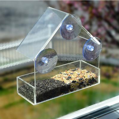 China Sustainable Transparent Sensitive And Convenient Acrylic Bird Feeder for sale