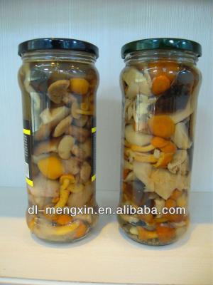 China Canned Canned Pickled Assorty Mixed Mushrooms In 580ml Jar for sale