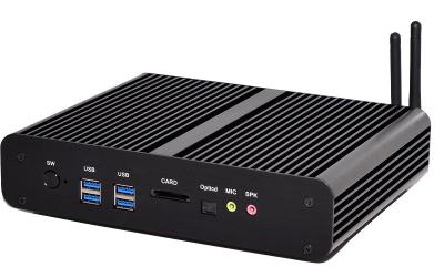 China Fanless Mini Computer BroadWell Fifth Generation i7 5500u with Dual HDMI Dual COM Dual Lan SD Card Reader 4G RAM SSD for sale