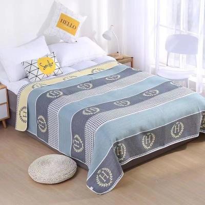 China Cool Blanket King Size Cotton Gauze Adult Cotton Quilt Blanket Mat Jacquard Adult Muslin Swaddles Skin Cotton Soft Summer Soft Factory Friendly Wholesale for sale