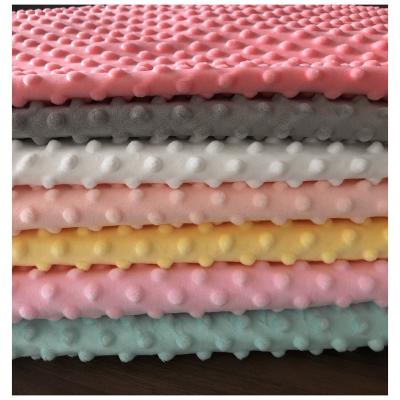 China Anti Dot Minky Fabric 100% Printed Minky Dot Fabric Holland Velvet Dot Minky Pill Maker Polyester Polka Dot For Baby Toy Blanket for sale