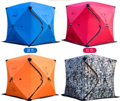 China Double Door Design 1-2 People Winter Plus Thickening Cotton Fishing Tent Ice Fishing Room Warm And Cold Tent for sale