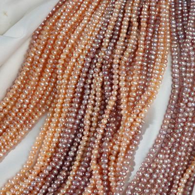 China Jewelry Making Colorful Half Full Pink Purple 3-3.5mm Freshwater Loose Purple Pearl Oval Natural Loose Freshwater Pearl Strand for sale