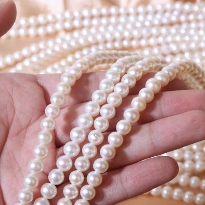 China Jewelry Making 6.5-7mm Semi-finished Diy Jewelry Accessories Near Round Nuclear Japanese Akoya Pearls for sale