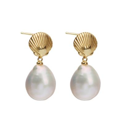 China Trendy Original Baroque Drop Earrings Natural Freshwater Drop Earring S925 Sterling Silver Palace Style Pearl Pearl Earrings for sale