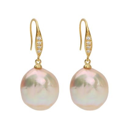 China Vintage French Baroque S925 Sterling Silver Pearl Jewelry New Design Trendy Original Foreign Natural Freshwater Pearl Earrings for sale