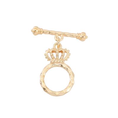 China Hot Sale Trendy Jewelry Findings True Gold Plated Crown Form Diy Bracelet Necklace OT Buckle Jewelry Accessory Parts Clasp Connect Buckle for sale