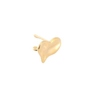 China Diy Jewelry Accessories New Irregular Heart Shaped Studs Copper Love Ear Stud Diy Fashion Jewelry Gold Plated Shiny Stud Earrings For Women for sale