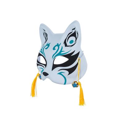 China 2021 antique colorful tassel half face painted cover of the latest product masquerade face fox anime bells for sale