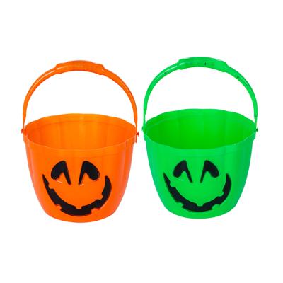 China Luminous Manufacturer Supply PP Handle Light Halloween Decor Pumpkin Candy Buckets for sale