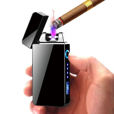 China NEW USB Rechargeable Arc Lighter Creative Electric USB Rechargeable Lighter with Upgraded LED Battery Display for sale