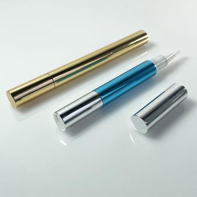 China High Quality 2ml 4ml Gold Twist Pen Lip Gloss Tubes With Brush Empty Aluminum Cosmetic Applicator for sale