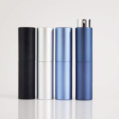 China 20ml 8ml 10ml 15ml Pocket Private Label Cosmetic Empty Colorful Refillable Fine Mist Aluminum Twist Perfume Atomizer for sale