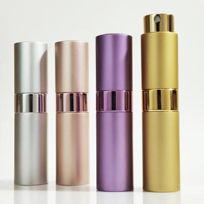 China Travel Cosmetic Empty Colorful Fine Mist Atomizer 8ml 10ml 15ml 20ml Refillable Aluminum Perfume Bottle Case for sale