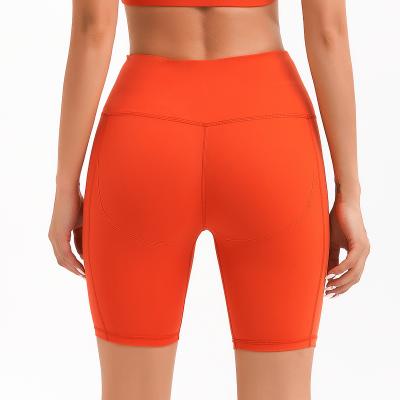 China Factory Selling Women's Running Hip Lifting Yoga Sports Pants 5 Inch High Waisted Breathable Female Nylon High Waist Women's Legging Shorts for sale