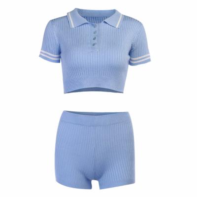 China Velvet Anti-pilling Sporty Women's Summer Sets 2 Piece Outfit Crop Shorts Set Women Clothing Top Fashion for sale