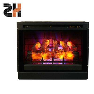 China Hotel 28 Inch Tempered Glass 3D Flames Black Insert Heater Indoor Electric Fireplace LED Fireplace Hotel for sale