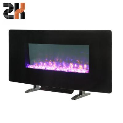 China Hotel Wall Mounted 42 Inch Crystal Flame LED Wall Heating Electric Fireplace 220v for sale