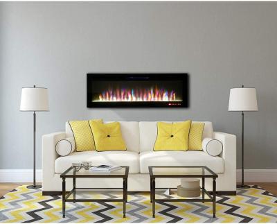 China 42 Inch Modern Luxury Decorative Flame LED Recessed Wall Mounted Electric Fireplace Heater for sale