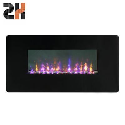 China Gorgeous 7 Inch Crystal Stone Decorative Flame Effects 42 Heater Wall Mounted LED Electric Fireplace for sale