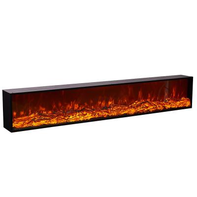 China Large 79 Inch Simulation Modern Luxury Multicolor Wrought Flame Embedded Non Heat Electric Fireplace for sale