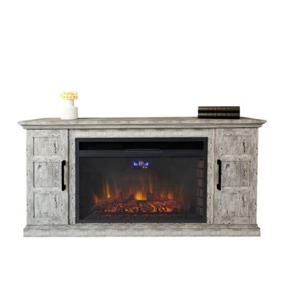 China Hotel Wholesale 58 Inch Decorative LED Flame Analog Insert TV Stand Up Electric Fireplace for sale