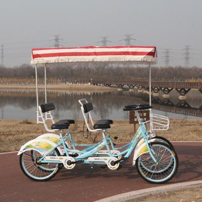 China Double Row Popular Four Wheel Sightseeing Bicycle 24