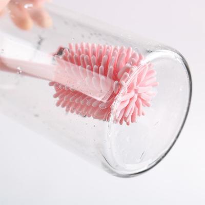 China 2021 Hot Deep Cleaning Bacterial Cleaning Brush Remover Silicone Baby For Milk Bottle Long Handle Strong Loop Favorite Daily Sweep for sale