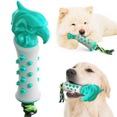 China 2021 New Food Multi-function Viable Self-interactive Interactive Game Tooth-cleaning Aggressive Toy Dog Chew Ball Rubber Chew Dispensing Toy for sale