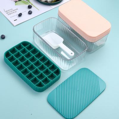 China Wholesale Country Ice Cube Maker Reusable Silicone Ice Cube Tray Molds With Removable Lid And Bin for sale