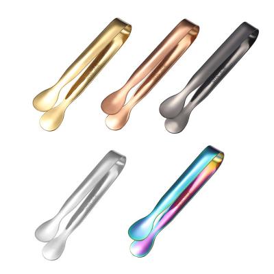 China High Quality Viable 304 Stainless Steel Square Sugar Tongs Clip Ice Cube Coffee Ice Bucket Clamp Shake Ice Tongs for sale