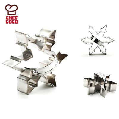 China Good Quality Durable Durable Stainless Steel Snowflake Cookie Cutter With Handle for sale