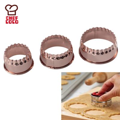 China Workable Different Size 3pcs Wheel Shape W/copper Liner Cookie Cutter for sale