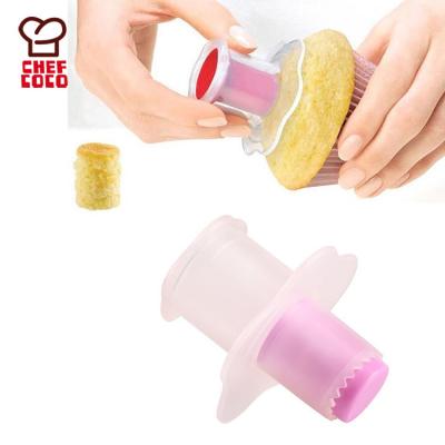 China Viable Plastic Hollow Cupcake Plunger Cutter Pastry Cupcake Punch Decorating Divider Cake Filler for sale