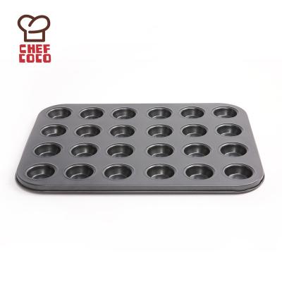 China 24 Viable Non-Stick Baking Tray Carbon Steel Cupcake Bakeware Cupcake Muffin Bakeware for Oven Baking for sale