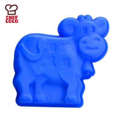 China Viable Silicone Cow Baking Mold Pan Muffin Cups Ice Cube Cake Tray DIY Pan Cake Molds Cake Baking for sale